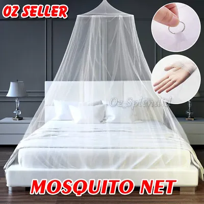 Mosquito Net Double Single Queen Canopy Bed Curtain Dome Stopping Fly Insect OZ • $9.85