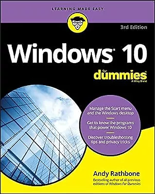 Windows 10 For Dummies (For Dummies (Computer/Tech)) Rathbone Andy Used; Good • $24.06