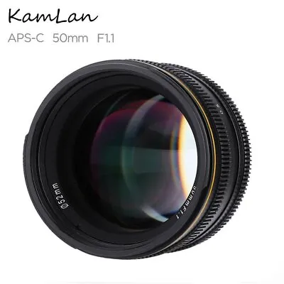 Kamlan 50mm F1.1 Camera APS-C Large Aperture Manual Focus Lens For Fuji FX Mount • $94.99