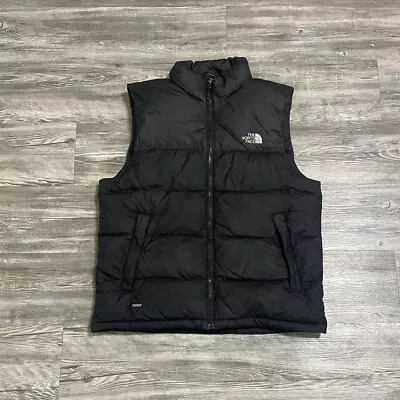 Vintage The North Face Full Zip 700 Down Vest Size Medium Men Solid Black CC • $41