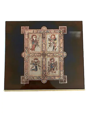 Vtg Book Of Kells The Four Evangelists Wooden Tabletop Book Stand Bible Lectern • $45