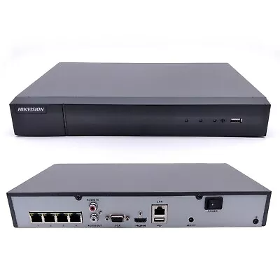 Hikvision 4 Channel PoE 4K NVR 8MP H.265+ - Certified Refurbished • $69.99