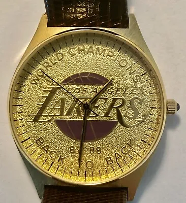 1987-1988 LA Lakers World Championship Watch Kareem Jabbar Magic Johnson Worthy • $399