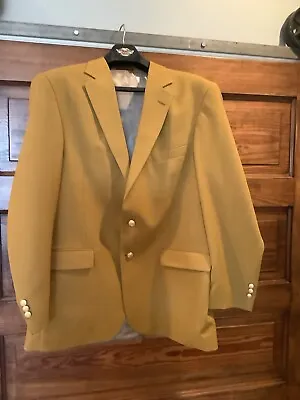 Academy Awards Clothes Vintage Gold Wool Real Estate Agent Blazer Jacket 44L USA • $79.99