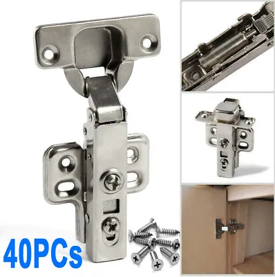 Cabinet Hinges Full Overlay 35mm Soft Close Hinge Kitchen Cupboard Door Fixings • £33.49