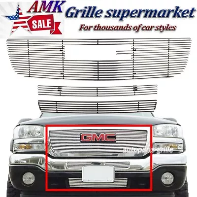 Billet Grille For 2003-06 GMC Sierra 1500 2500HD 3500/ Sierra Polished Grill • $90.98