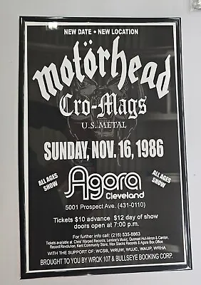 Motorhead 1986 Framed Concert Poster Cleveland Agora • $21.99