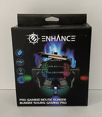 ENHANCE Pro Gaming Mouse Bungee Cable Holder - 4 Port USB Hub & 7 LED Modes • $17.99