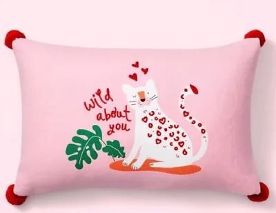 Target Spritz VALENTINE'S Day WILD ABOUT YOU Lumbar Throw Pillow Pink W/Tiger  • $24.87