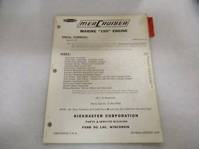 PM229 1965 Mercury MerCruiser Marine 150 Engine Parts Manual P/N C-90-37343 • $10.61