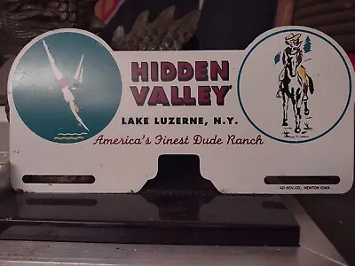 Large Vintage Lake Lucerne Hidden Valley Ranch License Plate Topper Sign • $155