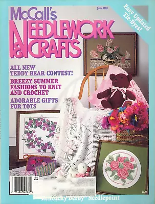McCall's Needlework & Crafts Jun 1988 Tie Dye Kentucky Derby Filet Afghan Raffia • $10.75