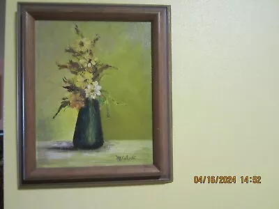 Vtg 8x10 Oil Signed Michele Framed Vase Of Flowers • $18