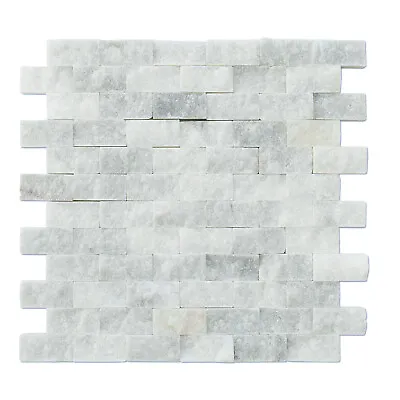 Carrara White Splitface Marble Mosaic - 1 X2  - 1 Pcs 4 X4  Sample Order  • $9.90