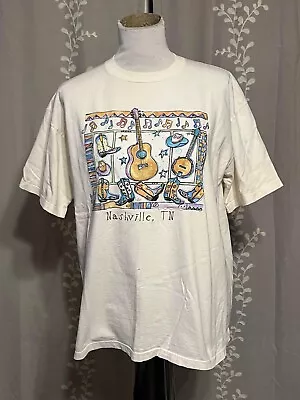 Vintage Nashville Tennessee T-Shirt Short Sleeve Music City Size Large • $13.99