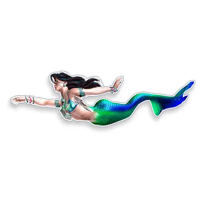 Mermaid Sticker 6  Die Cut Ocean Beach Cup Cooler Laptop Car Window Bumper Decal • $2.95