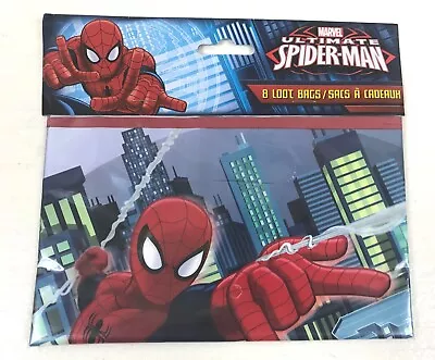$4.41 • Buy ULTIMATE SPIDERMAN Plastic LOOT TREAT BAGS Birthday Party Supplies Goodies 8pcs
