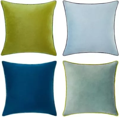 MONDAY MOOSE Throw Pillow Covers Cushion Cases Set Of 4 22x22 Inch Green/Blue • $41.59