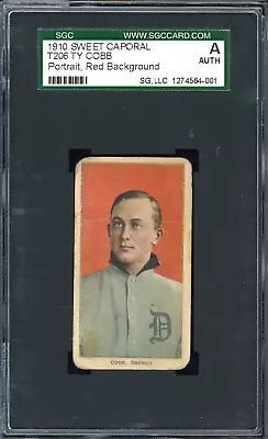 1910 T206 Ty Cobb Red Portrait Sweet Caporal Card  HOF - Certified SGC Authentic • $2911.75