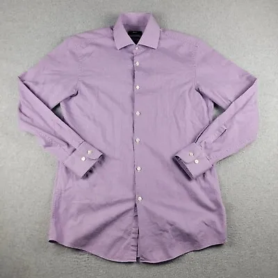 BOSS Hugo Boss Shirt Mens 15.5 32/33 Purple Sharp Fit Button Up Long Sleeve Work • $22