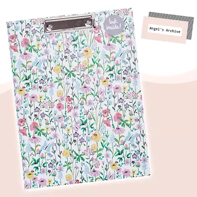 A4 Pink Floral Padfolio ✳ Clipboard With Pocket ✳ Organiser Pad ✳ Birthday Gift • £9.99