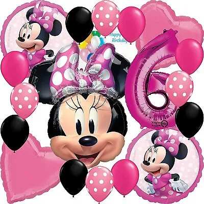 Disney Minnie Mouse Party Supplies Licensed Balloon Bouquet Bundle 6th Birthday • £20.43