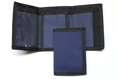 Nylon Trifold Credit Card Wallet With ID Window - Navy • $8.99