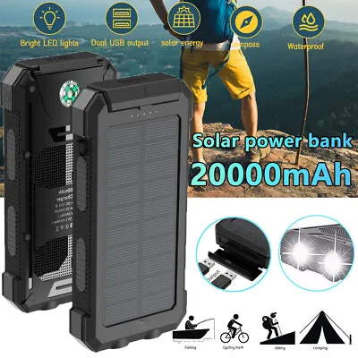 $26.90 • Buy Solar Charger 50000mah Portable Solar Power Bank External Backup Phone Charger