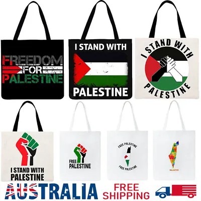 I STAND WITH PALESTINE Tote Bag Large Shoulder Bag FREE PALESTINE GAZA FREEDOM • $11.29