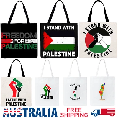I STAND WITH PALESTINE Tote Bag Large Shoulder Bag FREE PALESTINE GAZA FREEDOM • $11.29