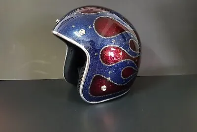 Vintage Style Motorcycle Helmet With Metal Flake • $110