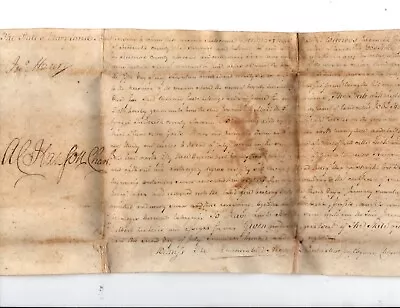 Vellum Manuscript Document 1798 Alexander Contee Hanson Sr Maryland Chancellor • $225