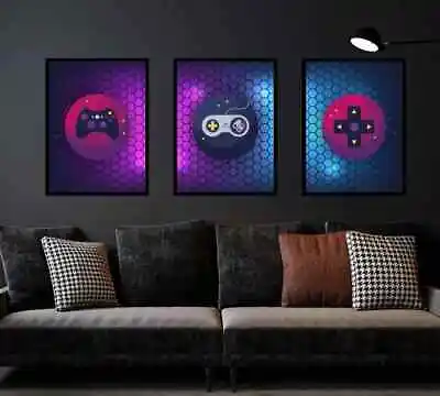 Gamer Controller Wall Art Teen Bedroom Video Game Posters PlayStation Xbox • £3.49