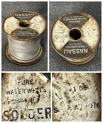 Vintage NASSAU PURE WATER WHITE ROSIN SPEC-AT-7076 SOLDER (TOTAL WT. 3lbs 9ozs) • $99.99