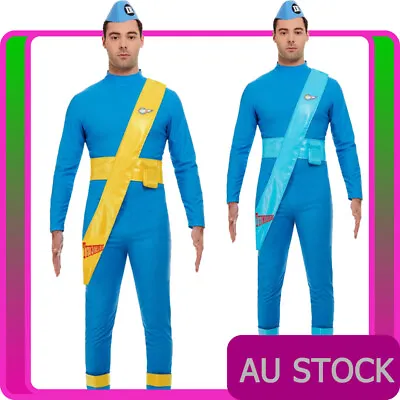 £51.55 • Buy Adult Mens Scott & Virgil Thunderbirds Cartoon Jumpsuit Fancy Dress Costume