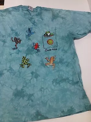 $6.99 • Buy Costa Rica T Shirt Frogs Vacation Tourist Tourquise Men's Size M Rana Tropics