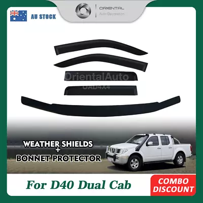 Bonnet Protector & Weathershields For Navara D40 Dual Cab 2005-2010 Spanish • $151