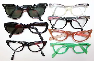 Vintage Lot Of 7 American Optical Ao Bausch Lomb B&l Cat Eye Eyeglasses Sunglass • $45