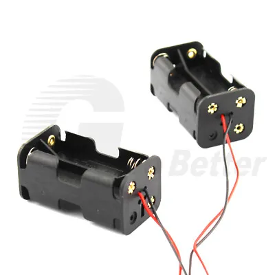 £2.10 • Buy 4 Slot AA Battery Holder Case Box Connector Open Double Sided With Wire 6V DIY