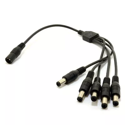 DC Power Splitter 5 Way Adapter 2.1mm CCTV 12V PSU To 5 LED/Camera Cable • £3.30