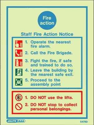 £14.62 • Buy (5479) Fire Action Notice Sign