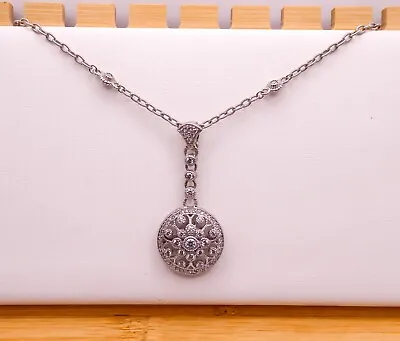 Judith Ripka Sterling Silver QVC Necklace Chain With Enhancer 18  Diamonique • £193.65