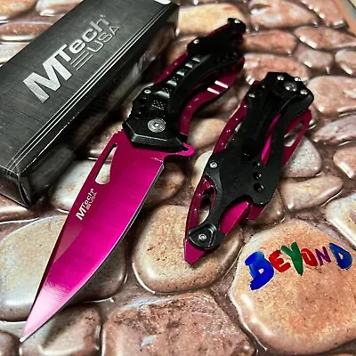 8  M-Tech Spring Open Magenta Blade Tactical Knife Bottle Opener • $13.95