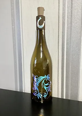 Horses Swirling Head & Mane In Holographic Vinyl Decorated Bottle Lights/ Lamp • £7.50