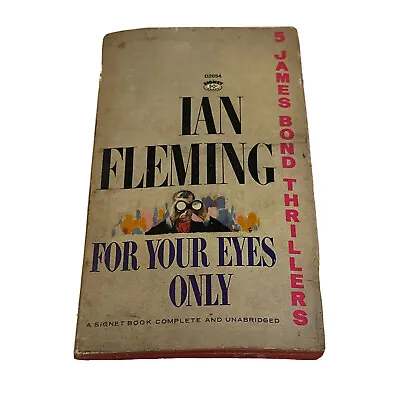 James Bond Thrillers “For Your Eyes Only” Ian Fleming Signet Book 1964 VTG PB • $12.25