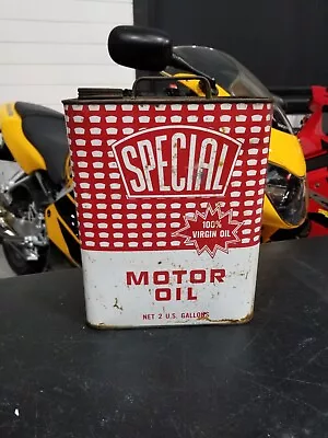 Vintage 2 Gallon Special Motor Oil Can Inv#471 • $89.95