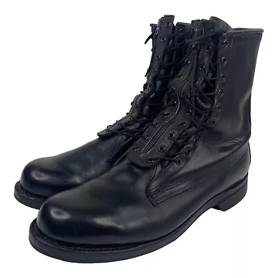 Addison Shoe Company Black Leather Vtg 1988 Combat Boots 11.5 D Biltrite Soles • $124.95
