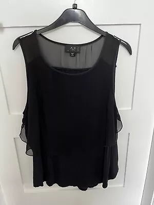 AX Paris Black Layered Sleeveless Top Size 18 • £4.03