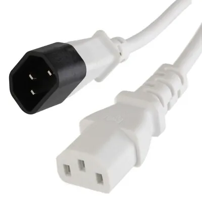 IEC C13 To C14 1m White 25pcs Power Extension Cable Male To Female Kettle Lead • £25