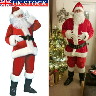 £21.99 • Buy Santa Claus Costume Christmas Cosplay Father Outfit Fancy Dress Adult Xmas Suit